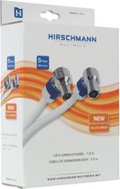 Hirschmann FEKAB 5/1.5 Coaxkabel Fekab Coax Male (iec) - Coax Female (iec) 1.50 M Wit / Blauw