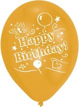 Amscan Ballonnen Happy Birthday 25,4 Cm Latex 8 Stuks