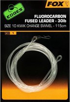 Fox Fluorocarbon Carbon Fused leader - 115cm - 30lb - Kwik Change Swivel - Maat 10 - Transparant