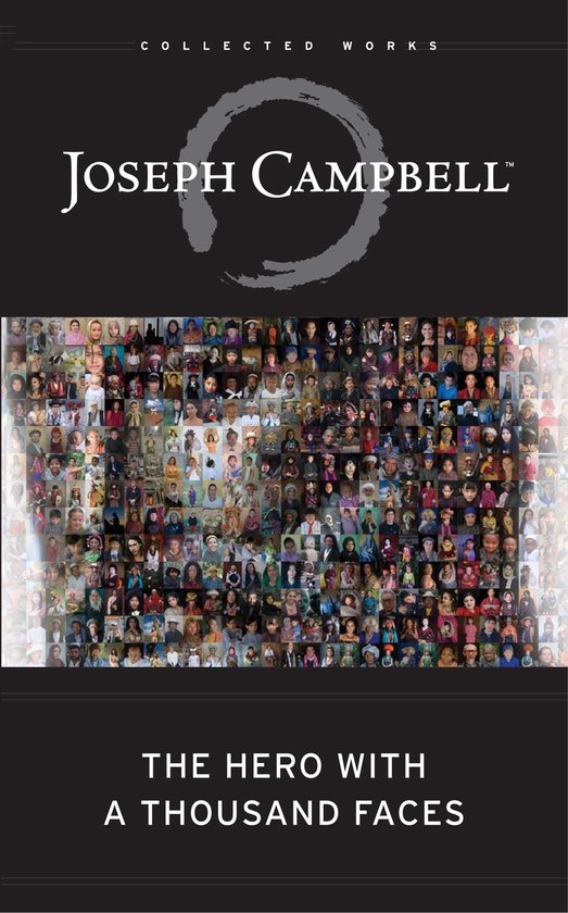 Grande mosaïque de centaines de portraits de personnes, avec le titre 'THE HERO WITH A THOUSAND FACES' en bas.