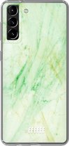6F hoesje - geschikt voor Samsung Galaxy S21 -  Transparant TPU Case - Pistachio Marble #ffffff