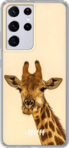 6F hoesje - geschikt voor Samsung Galaxy S21 Ultra -  Transparant TPU Case - Giraffe #ffffff