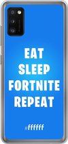 6F hoesje - geschikt voor Samsung Galaxy A41 -  Transparant TPU Case - Fortnite - Eat Sleep Fortnite Repeat #ffffff