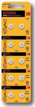 Kodak Battery Alkaline Button Ag13 Lr44 A76 Blister * 10 , KODAK