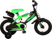 Vélos pour enfants Volare Sportivo - Garçons - 12 pouces - Neon Green Zwart - 95% assemblé