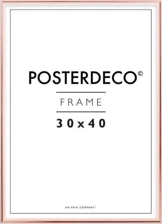 Cadre photo - Posterdeco - Métal premium - Format de l'image 30x40 cm - Rose