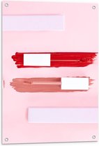 Tuinposter – Roze en Rode Liquid Lipstick - 60x90cm Foto op Tuinposter  (wanddecoratie voor buiten en binnen)