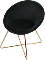 DINA Karl fauteuil - zwarte stof - B 64 x D 63 x H 74 cm