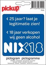 Pickup Pictogram 10x10 cm - Nix18 <25 legitimatie <18 geen alcohol