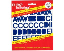 Pickup Helvetica blauw Eurolettering plaklettersboekje - 20 mm letters
