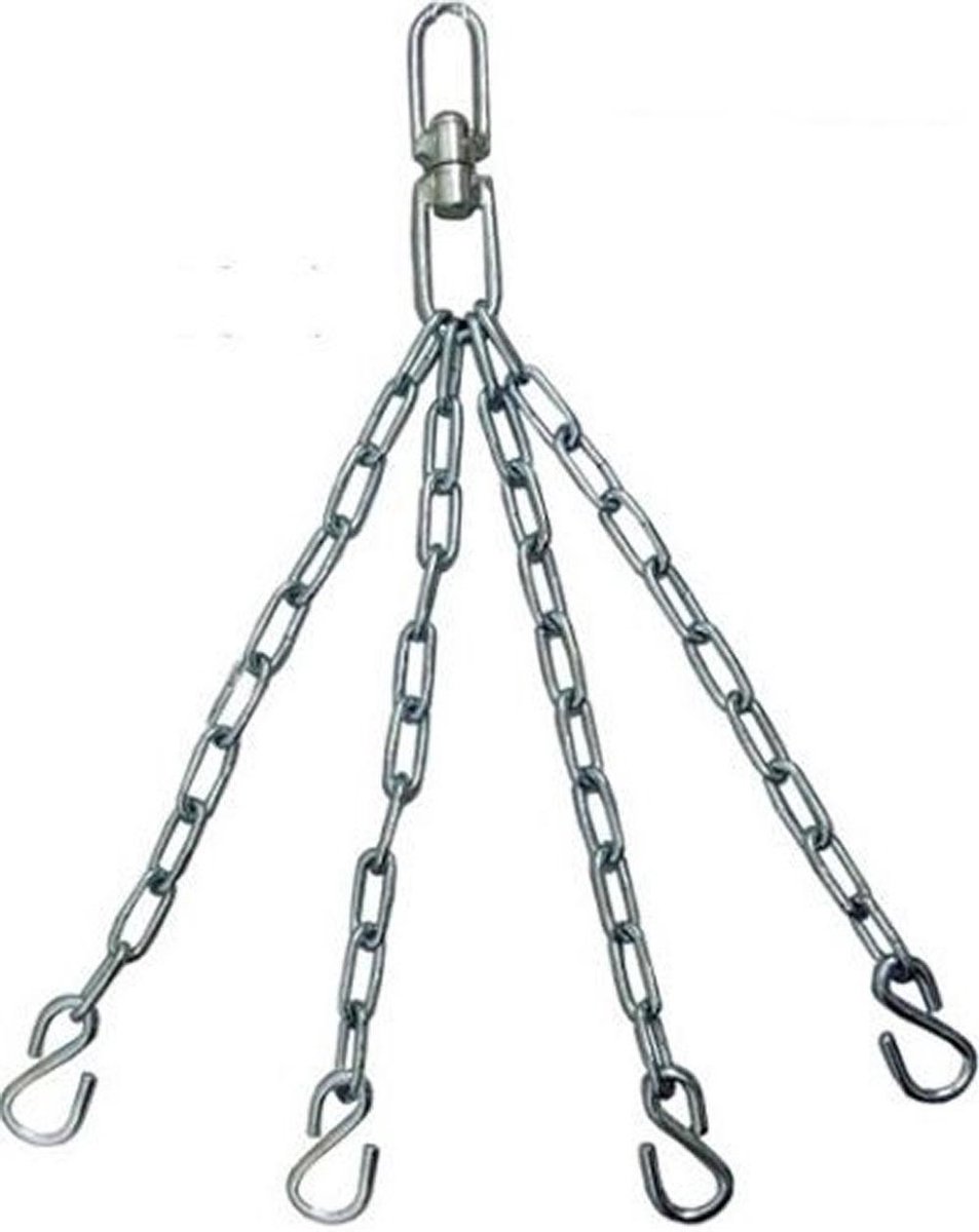 Bokszakketting met Wartel - Stalen Ketting, 48 cm, 4 Haken