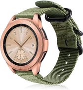 Nylon Smartwatch bandje - Geschikt voor  Samsung Galaxy Watch 42mm nylon gesp band - groen - Horlogeband / Polsband / Armband
