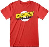 The Big Bang Theory Heren Tshirt -M- Bazinga Rood