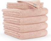 Walra badgoedset - 4x handdoek 50x100 cm + 4x washand 16x21 cm - Roze