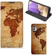 Wallet Bookcase Geschikt voor Samsung Galaxy A32 5G Telefoonhoesje Wereldkaart