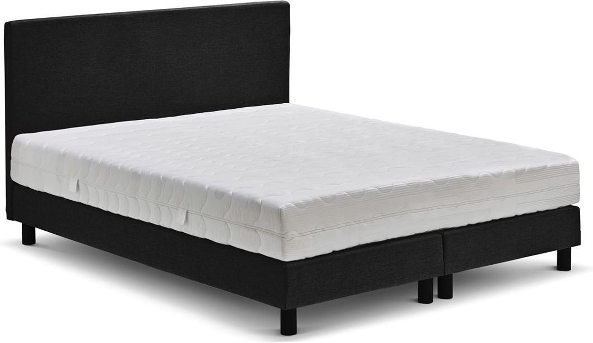 Beter Bed Basic box Ambra vlak met Easy Pocket matras 120 x 200 cm zwart