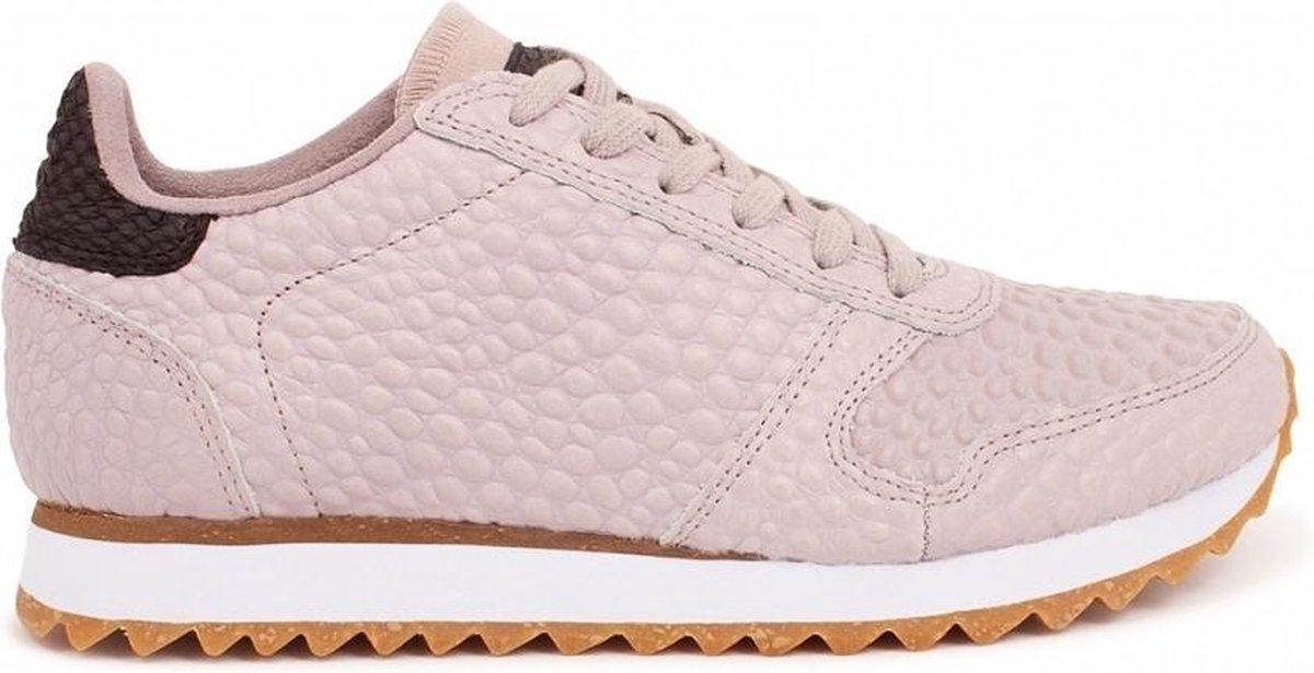 Woden Ydun Croco 11 beige dames sneakers - Schoenen.nl