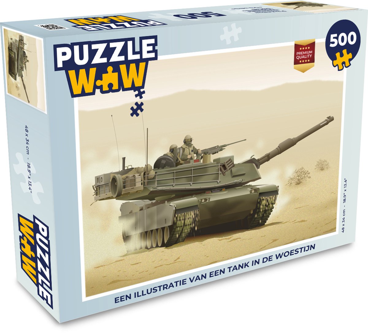 Afbeelding van product Puzzel 500 stukjes Tanks illustratie - Een illustratie van een tank in de woestijn - PuzzleWow heeft +100000 puzzels