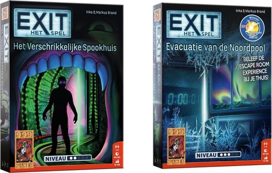Afbeelding van het spel Spellenbundel - 2 stuks - Bordspel - Exit - Het Verschrikkelijke Spookhuis & Evacuatie Van De Noordpool