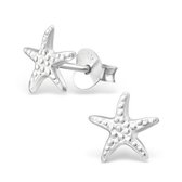 Aramat jewels ® - 925 sterling zilveren oorbellen zeester bewerkt
