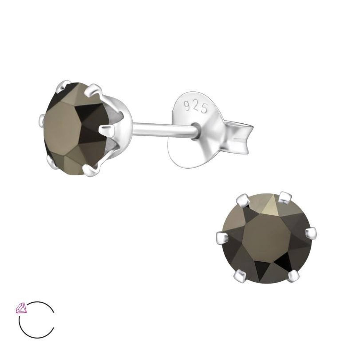 Boucles D'oreilles Rondes En Galuchat Véritable Orange & Argent 925 - Clous - Neuf