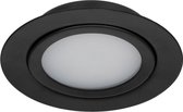 LED inbouwspot Zwart - Dimbaar - 3 Watt - 2700K Extra Warm Wit - IP44 (Stof en spatwaterdicht) - Inbouwdiepte 15 mm