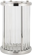 Windlicht glas zilveren rand groot (r-000SP37033)