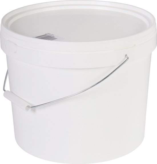 Lege Plastic Emmer Wit met Deksel – 10 liter - Claudius Cosmetics