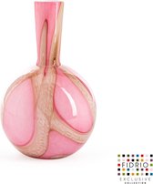 Design vaas Globe medium - Fidrio PINK FLAME - glas, mondgeblazen bloemenvaas - hoogte 26 cm