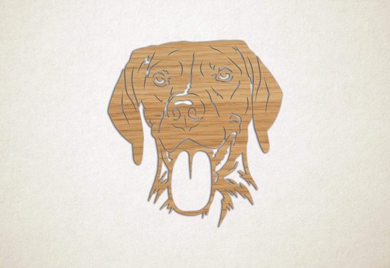 Wanddecoratie - Hond - Duitse staande hond 2 - XS - 27x25cm - Eiken - muurdecoratie - Line Art