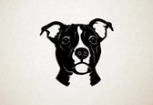 Wanddecoratie - Hond - Engelse Stafford 4 - L - 75x81cm - Zwart - muurdecoratie - Line Art