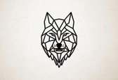 Wanddecoratie - Wolf 6 - XS - 29x19cm - Zwart - muurdecoratie - Line Art