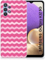 Bumper Hoesje Samsung Galaxy A32 5G Smartphone hoesje Waves Pink