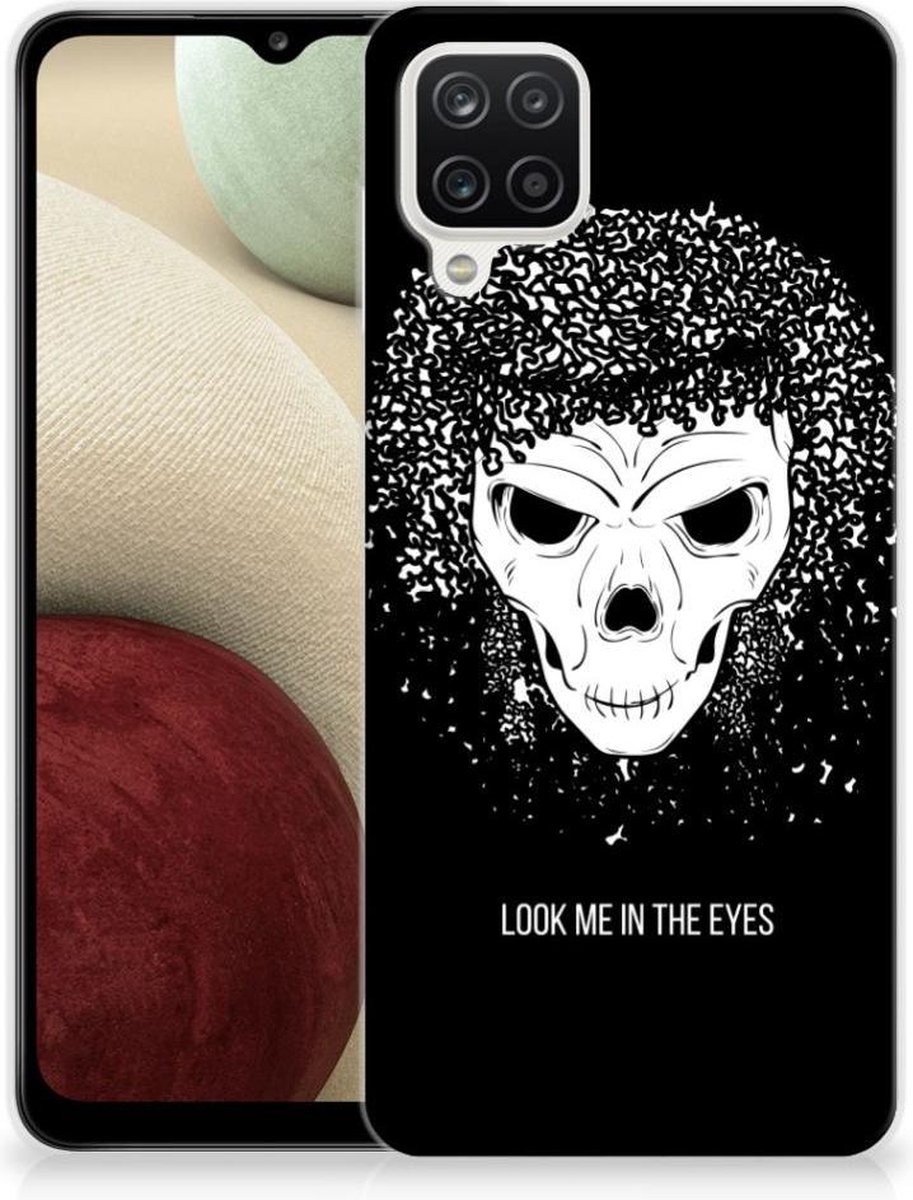Silicone Back Case Samsung Galaxy A12 Skull Hair