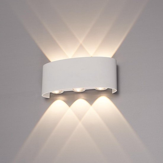 HOFTRONIC Tulsa - LED Wandlamp - Up and Down Light (2 Lichts) - Wit - IP54  Waterdicht... | bol.com