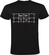 What day is it? Heren t-shirt | drank | alcoholprobleem | geheugen | vergeetachtig |agenda | cadeau | kado | Zwart