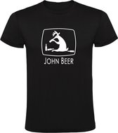 John Beer | Heren T-shirt | Boer | Trekker Tractor | Bier | Drank | Feest | Festival | Zwart