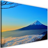 Schilderij Fuji, 2 maten, blauw, Premium print