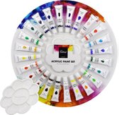 Acrylverf set 24x12ml incl. palet