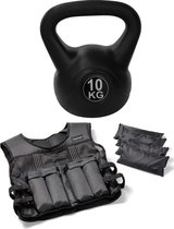 Tunturi - Fitness Set - Gewichtsvest 10 kg - Kettlebell 10 kg