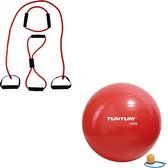Tunturi - Fitness Set - Tubing Set Rood - Gymball Rood 75 cm