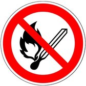 Roken en open vuur verboden bord - aluminium - P003 400 mm