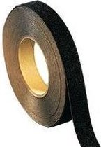 Anti slip tape, universeel, voor gladde oppervlakken breedte 25 mm Zwart