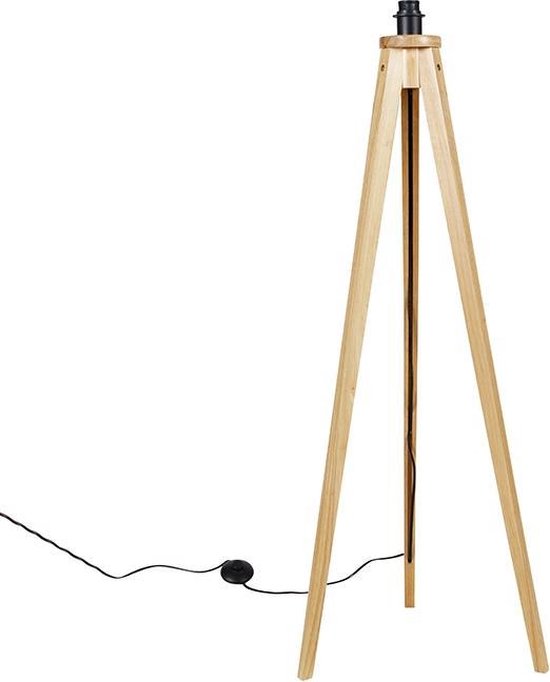 QAZQA tripod_classic - Landelijke Tripod | driepoot vloerlamp | Staande Lamp - 1 lichts - H 1150 mm - Beige - Woonkamer | Slaapkamer | Keuken