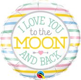 Qualatex - Folieballon - I love you to the moon and back - Zonder vulling - 43cm