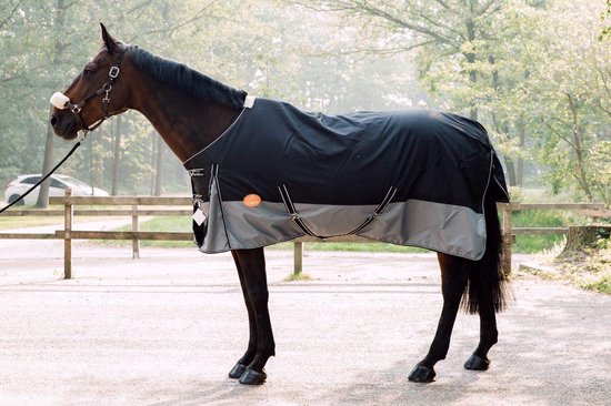 G-Horse - Outdoor Regen/Winter deken - 100 gram - 125 cm - Zwart/grijs