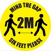 Vloersticker 'Mind the gap. 2 meter please', 100 mm