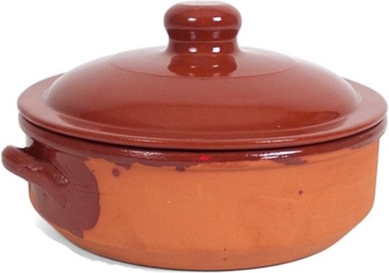 Jolly Aanzetten vooroordeel Salamanca Stenen ovenschaal/braadpan met deksel 24 cm - 6 liter -  Terracotta | bol.com