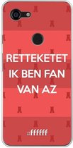 6F hoesje - geschikt voor Google Pixel 3 XL -  Transparant TPU Case - Retteketet ik ben fan van AZ #ffffff