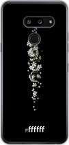 LG G8 ThinQ Hoesje Transparant TPU Case - White flowers in the dark #ffffff